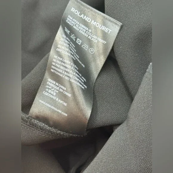 🆕 ROLAND MOURET 🧿 NWOT Belted Cady Midi Dress, Black - Sz UK 6 / US 2 - Picture 14 of 16